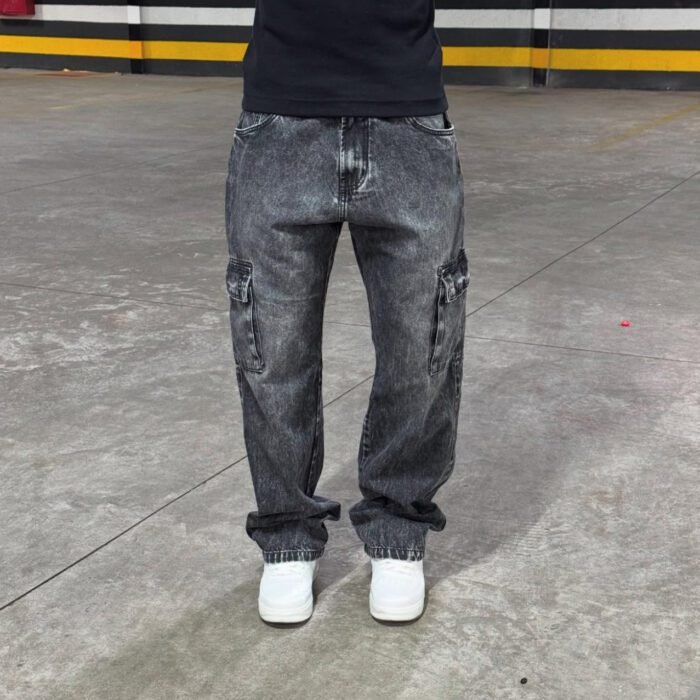 Calça cargo stoned black