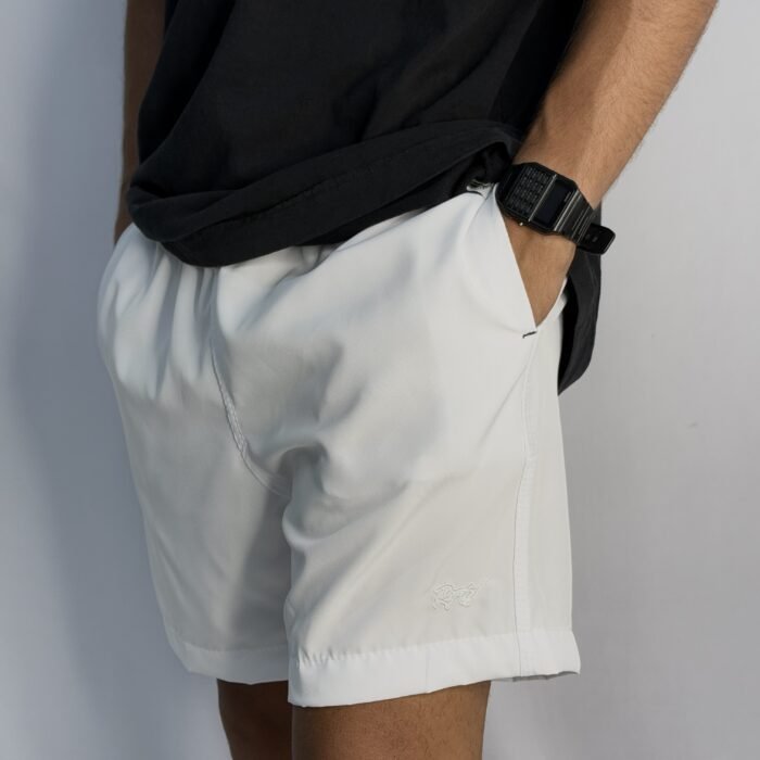 Short rafrow minimalista branco
