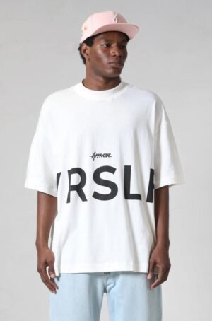 Camiseta branca Approve oversized streetwear masculina