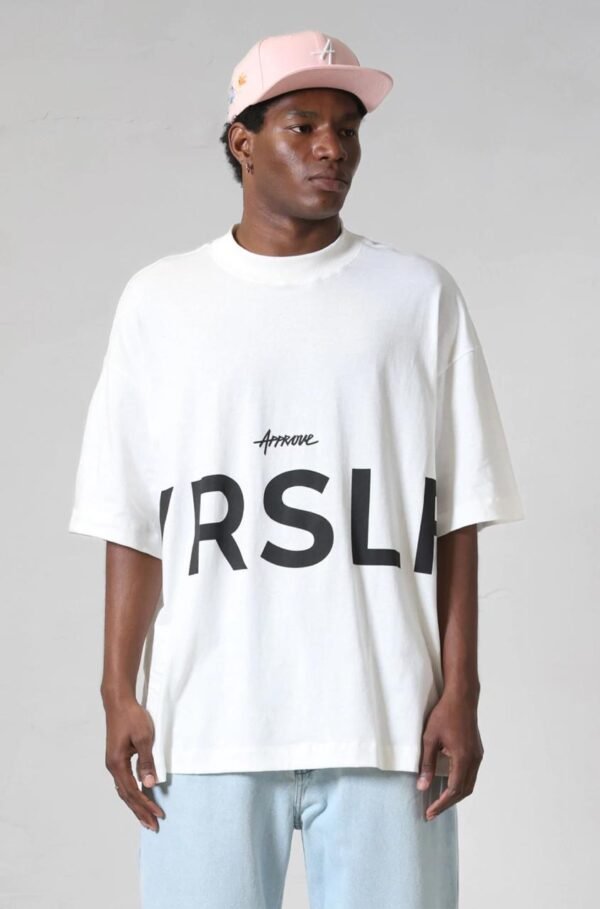 Camiseta branca Approve oversized streetwear masculina