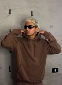 Moletom Marrom Canguru Streetwear Masculina 