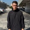 Jaqueta Corta Vento Preta Streetwear Impermeável