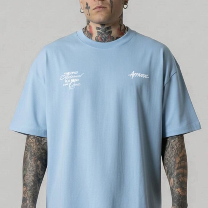 Camiseta Azul Claro Approve Oversized Streetwear Masculina
