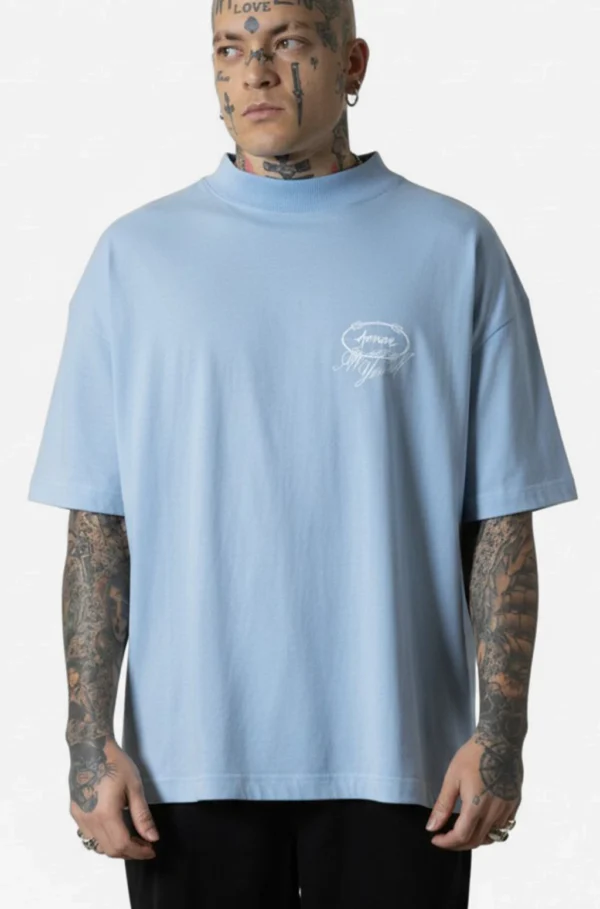 Camiseta azul claro Approve oversized streetwear masculina