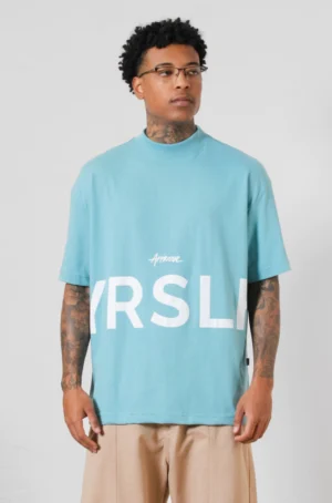 Camiseta azul turquesa Approve oversized streetwear masculina