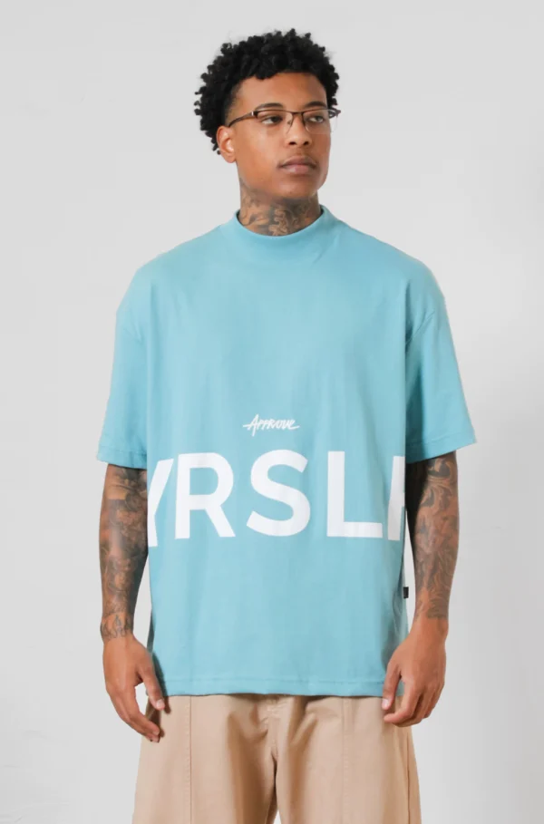 Camiseta azul turquesa Approve oversized streetwear masculina