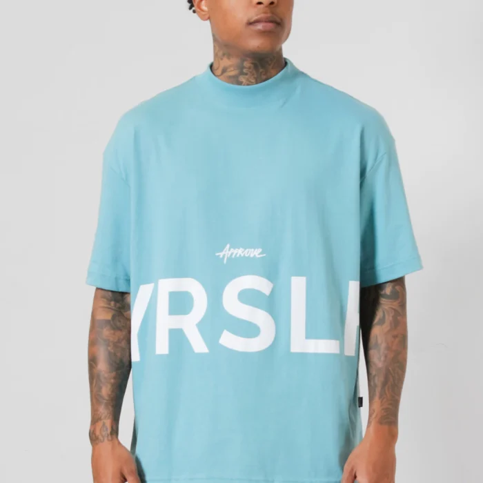 Camiseta azul turquesa Approve oversized streetwear masculina