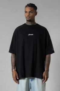 Camiseta Preta Approve Oversized Streetwear Masculina
