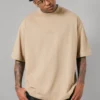 Camiseta Bege Approve Oversized Streetwear Masculina