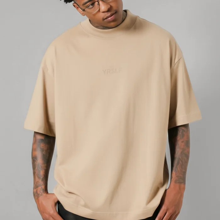 Camiseta Bege Approve Oversized Streetwear Masculina