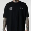Camiseta Preta Approve oversized streetwear masculina