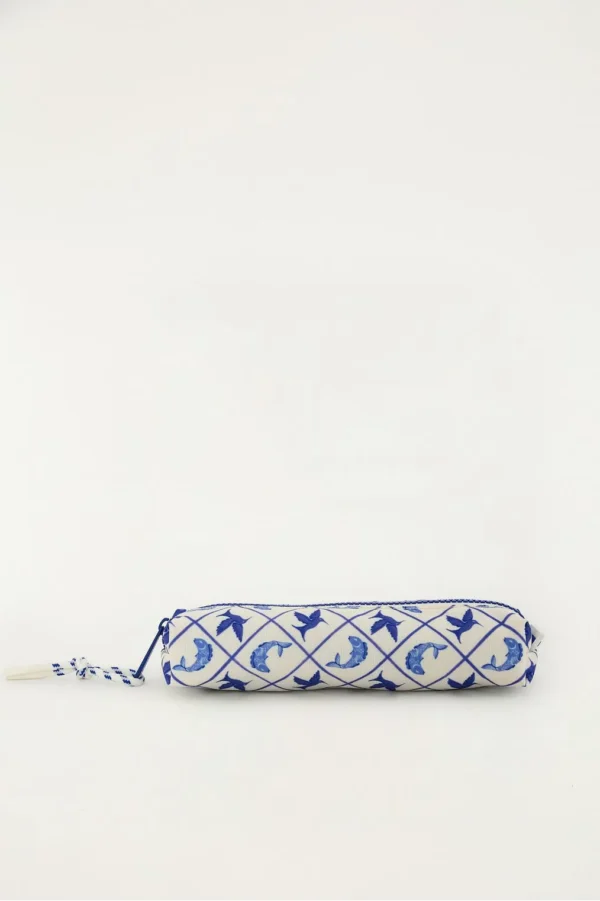 Mini Necessaire Branca e azul Farm Feminina