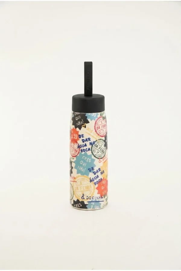 Garrafa Farm 500ml branca e preta Garrafa Branca e Preta Farm Feminina 500ml