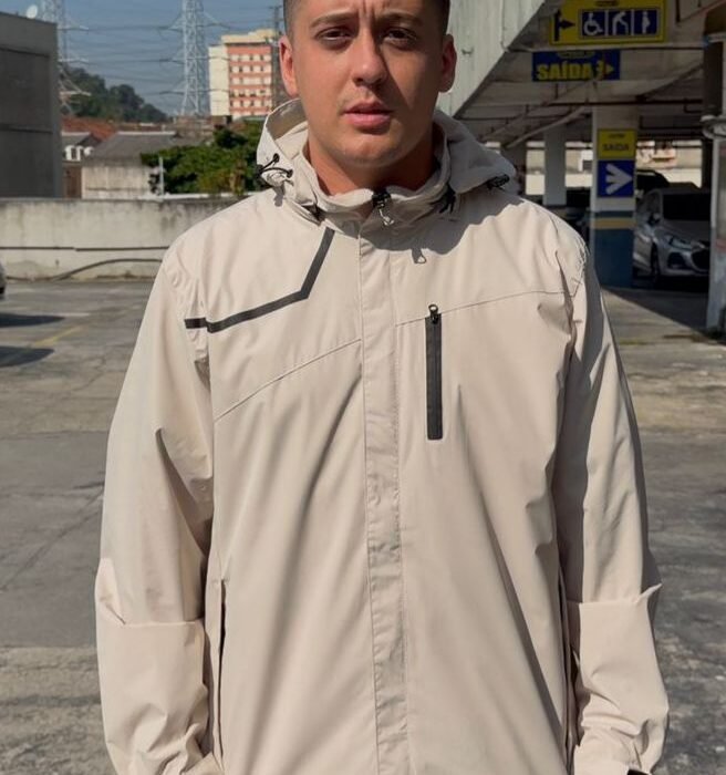 Jaqueta Corta Vento Preta Impermeável Streetwear