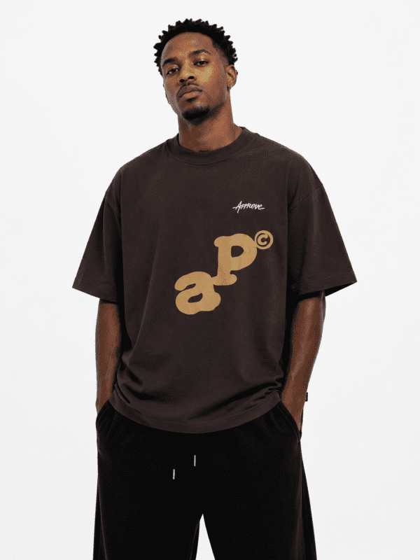 IMG_3639 Camiseta Marrom Approve Oversized Streetwear Masculina