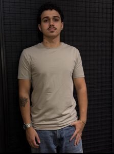 Camiseta Cinza Gelo Padrão Zara Masculina 