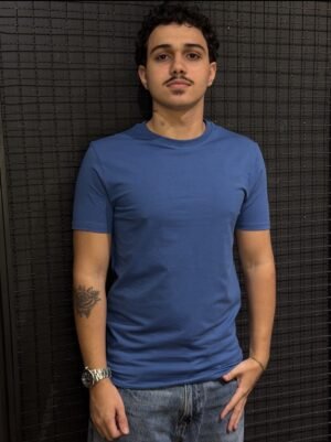Camiseta Padrão Zara Azul Royal Camiseta Azul Royal Padrão Zara