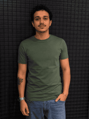 Camiseta Verde Musgo Padrão Zara Masculina