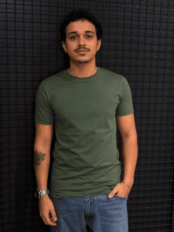 Camiseta Verde Musgo Padrão Zara Masculina