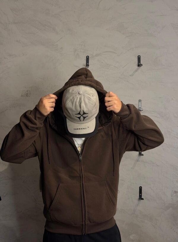 Moletom Zíper Streetwear Marrom Moletom Marrom Zíper Streetwear Masculina