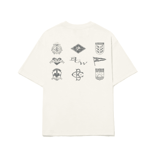 CAMISETA BARRA CREW BANDEIRAS OFF WHITE