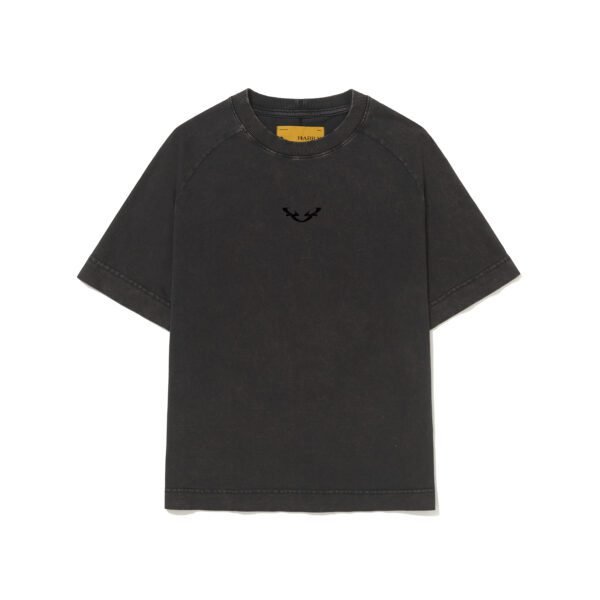CAMISETA BARRA CREW RAGLAN MARMORIZADA B REFLEXO PRETA