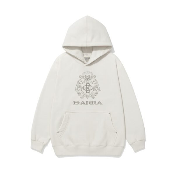 MOLETOM BARRA CREW BRASÃO OFF WHITE