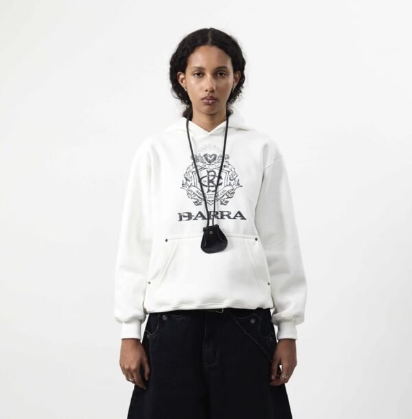 MOLETOM BARRA CREW BRASÃO OFF WHITE