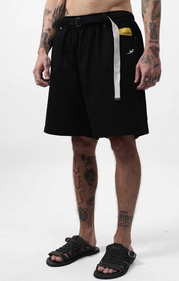 SHORT BARRA CREW SARJA TECH PRETO
