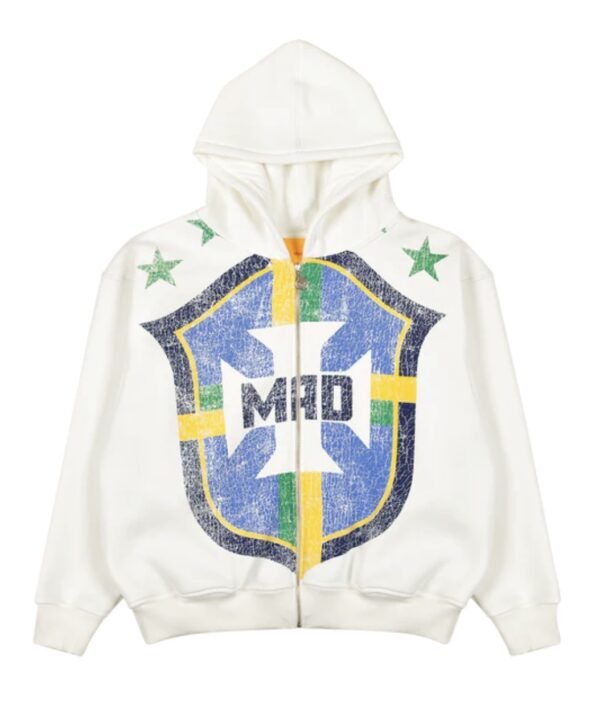 MOLETOM MAD FACEZIP SELEÇÃO OFF WHITE