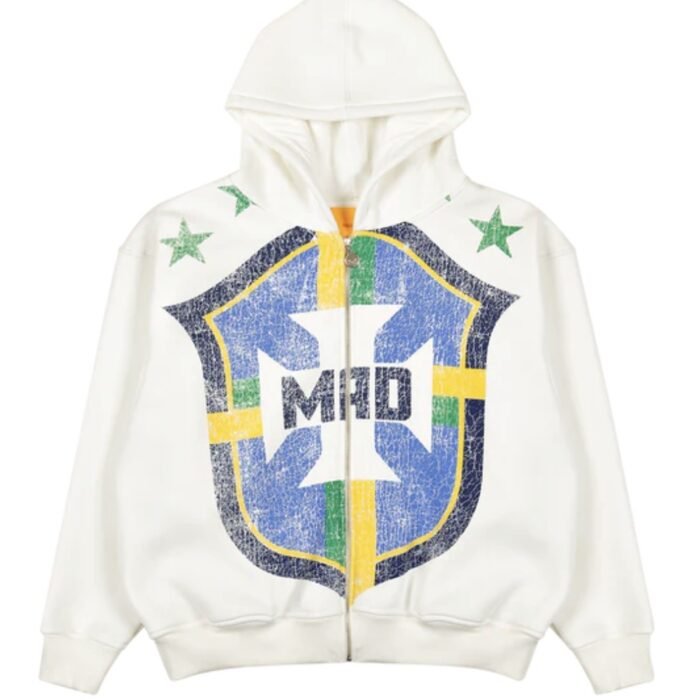 MOLETOM MAD FACEZIP SELEÇÃO OFF WHITE