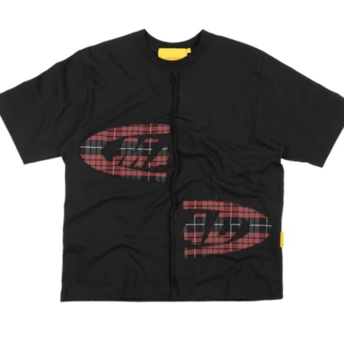 CAMISETA MAD PORTAL BORDADO XADREZ PRETO