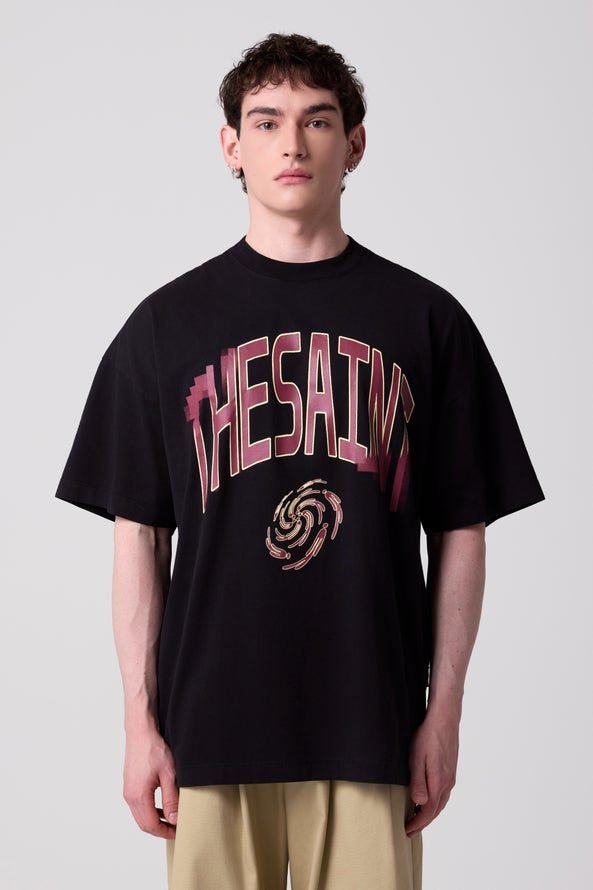 T-SHIRT THESAINT OVERSIZED TIME MACHINE BLACK