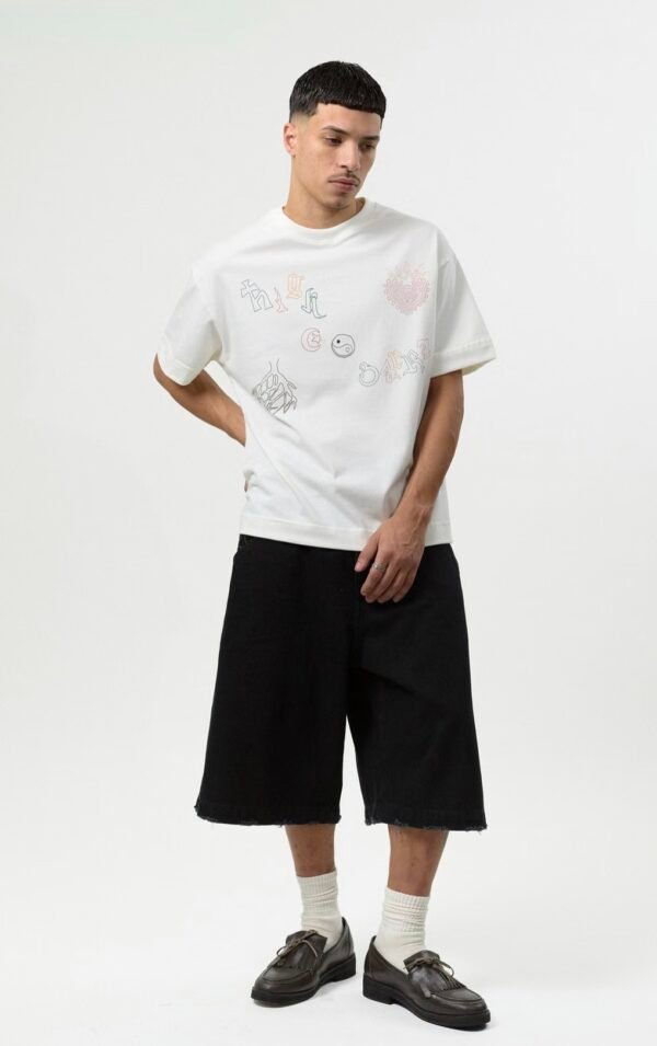 CAMISETA BARRA CREW "ICONOGRAFIA" OFF WHITE