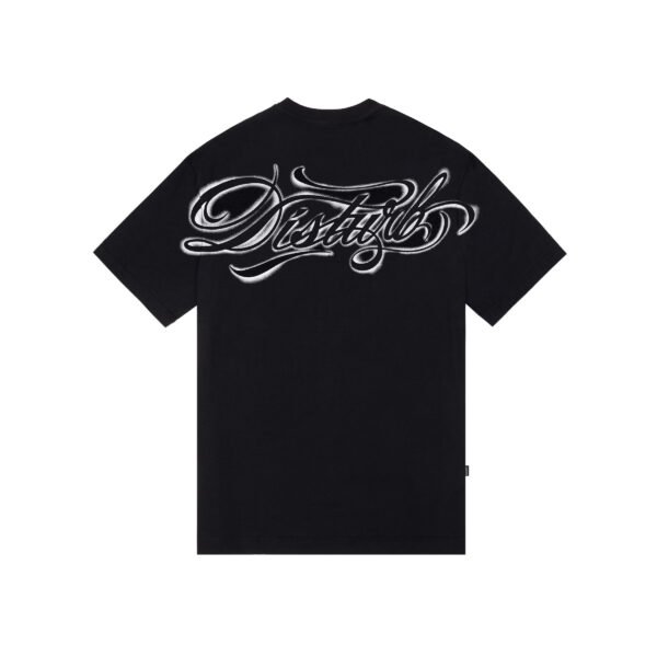 T-shirt Script Stencil Preta Costas T-shirt Script Stencil Preta Disturb