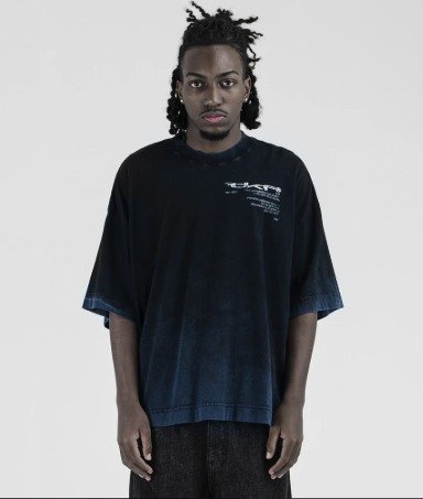 Faded Black/Blue Boxy Tee