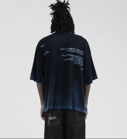 Faded Black/Blue Boxy Tee