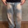 Calça Jeans Baggy com Estonado Amarelado