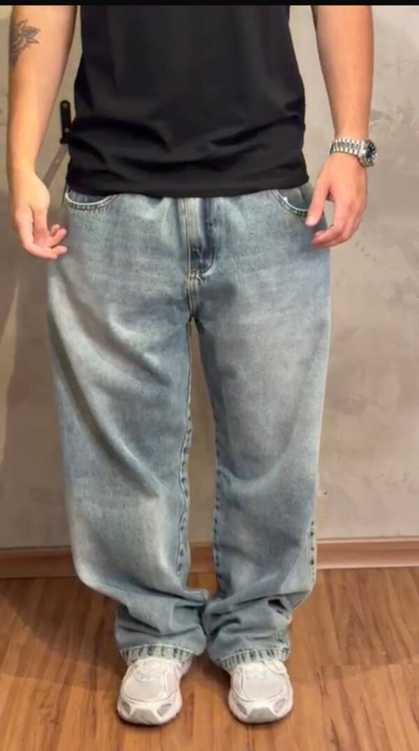 Calça Jeans Baggy Azul Clara Clássica