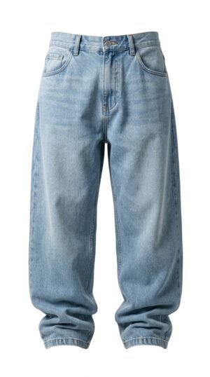 IMG_5624 Calça Jeans Baggy Azul Clara Clássica