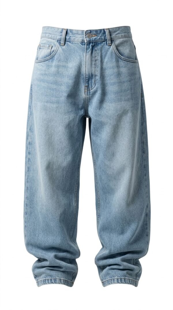 Calça Jeans Baggy Azul Clara Clássica