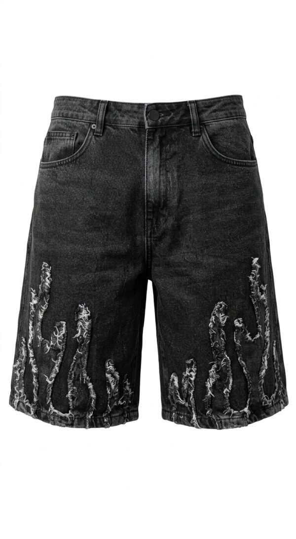 Jorts Stoned Black Destroyed